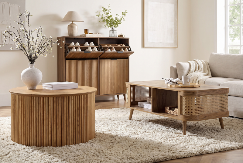 Furniture & Storage collection featuring two coffee tables and a shoe storage cabinet