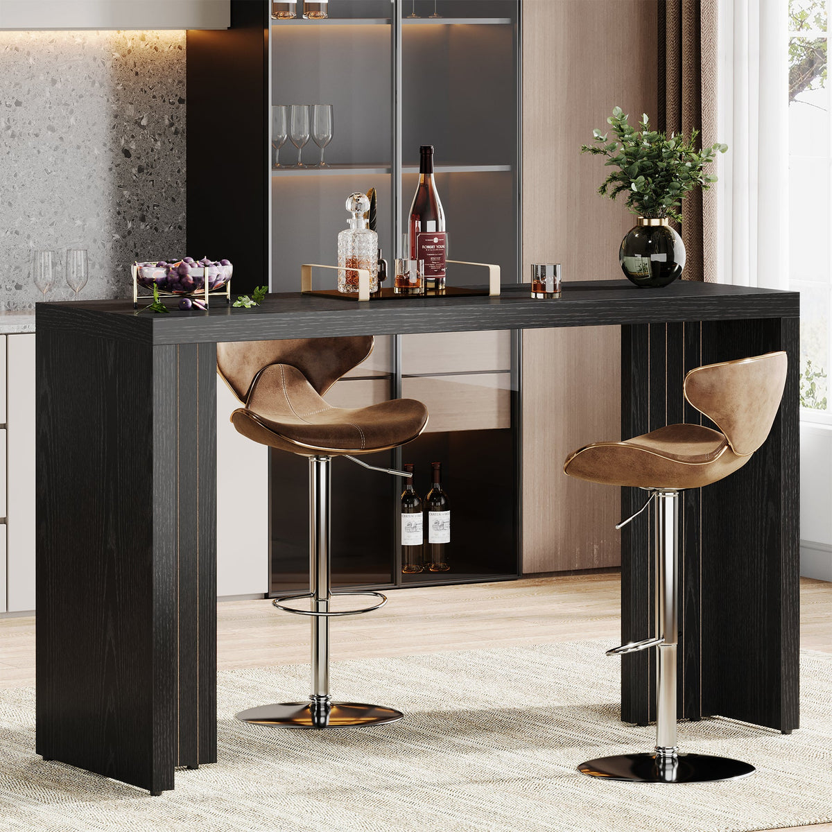 55" Modern Counter Height Bar Table