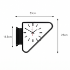Nova Triangle Double-Sided Corner Wall Clock dimensions: 33cm width, 28cm height, 18.5cm depth