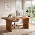 63" Live Edge Solid Wood Executive Desk