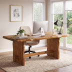 63" Live Edge Solid Wood Executive Desk