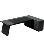 78" L-Shaped Executive Desk with File Cabinet
