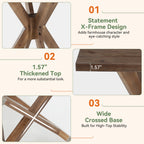 31.5" Solid Fir Wood Square Bar Table