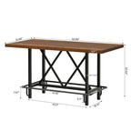 62.99" Farmhouse Counter Height Bar Table