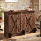 63" 2-Tier Home Bar Cabinet with Footrest