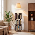 Floor Lamp with 3-Tier Open Bookshelf, 62.2" Tall Standing Lamp for Home Office