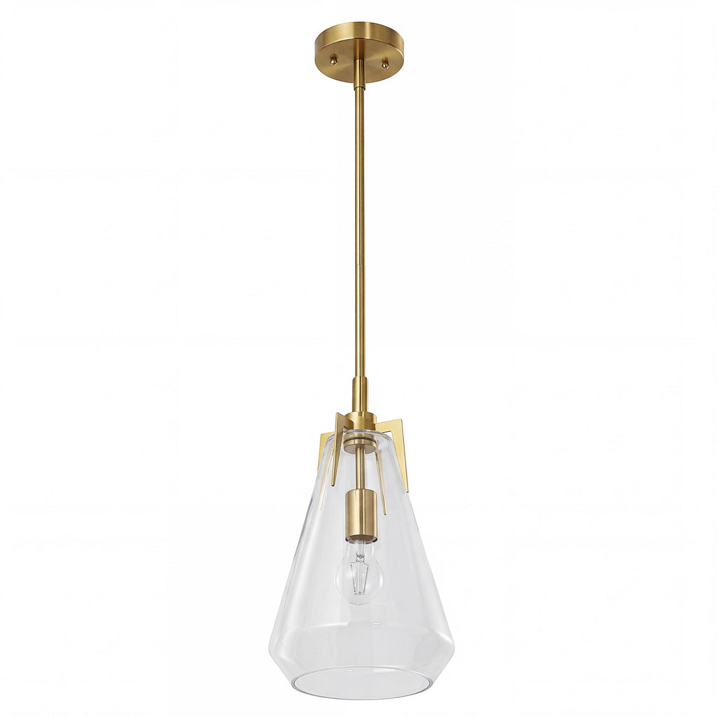 8.5" Single Pendant Light , Modern Hanging Light Fixture with Clear Glass Shade