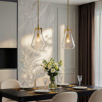 8.5" Single Pendant Light , Modern Hanging Light Fixture with Clear Glass Shade