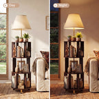 Floor Lamp with 3-Tier Open Bookshelf, 62.2" Tall Standing Lamp for Home Office