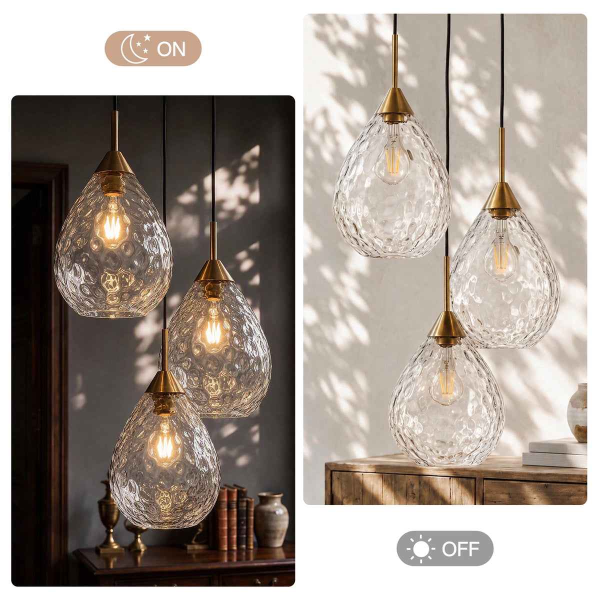 3-Light Pendant Light, Modern Hanging Cluster Ceiling Light Fixture, Adjustable Height