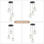 3-Light Pendant Light, Modern Hanging Cluster Ceiling Light Fixture, Adjustable Height