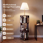 Floor Lamp with 3-Tier Open Bookshelf, 62.2" Tall Standing Lamp for Home Office