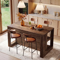 55" Solid Wood Home Bar Table