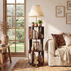Floor Lamp with 3-Tier Open Bookshelf, 62.2" Tall Standing Lamp for Home Office
