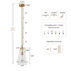 8.5" Single Pendant Light , Modern Hanging Light Fixture with Clear Glass Shade