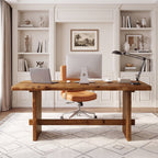 63" Live Edge Solid Wood Executive Desk