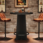 37.4" Wooden Bistro Table with Footrest