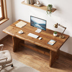 63" Live Edge Solid Wood Executive Desk