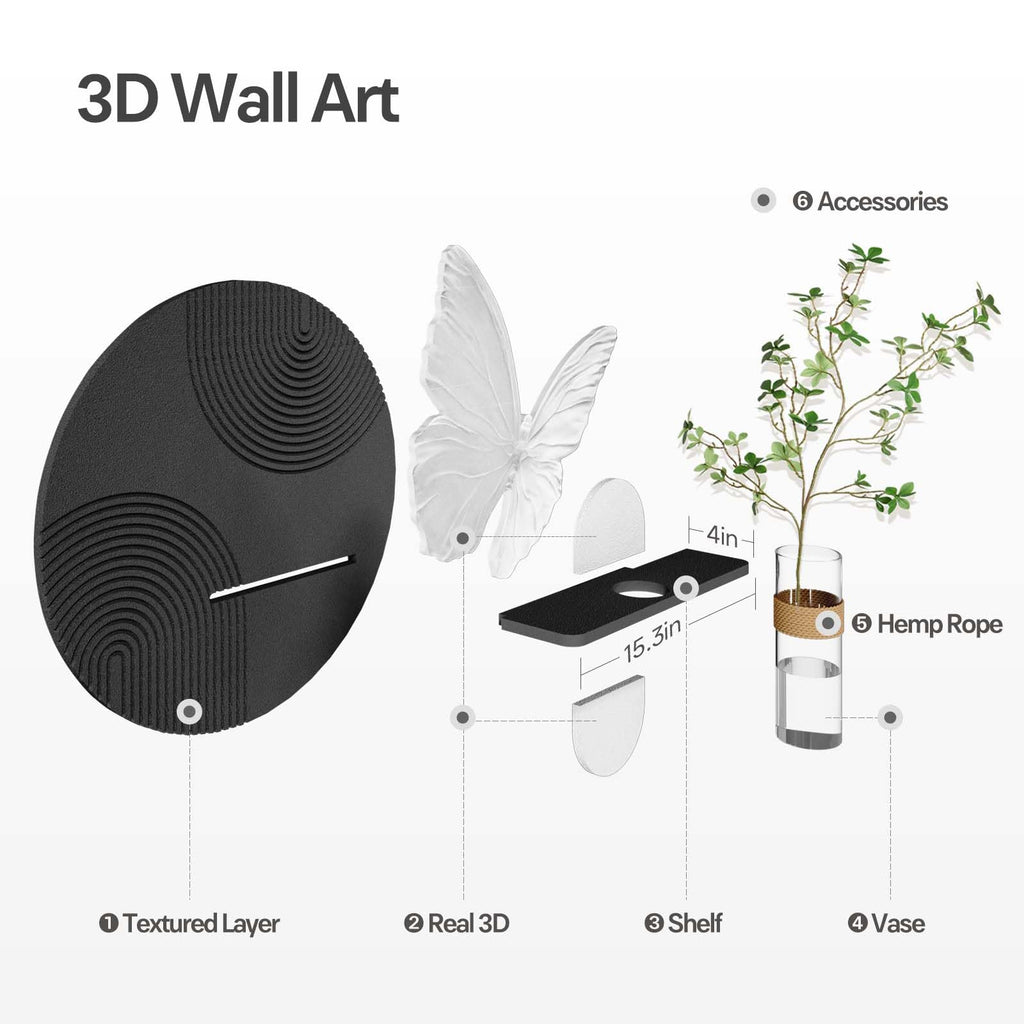 Monarch 3D Butterfly Wall Art