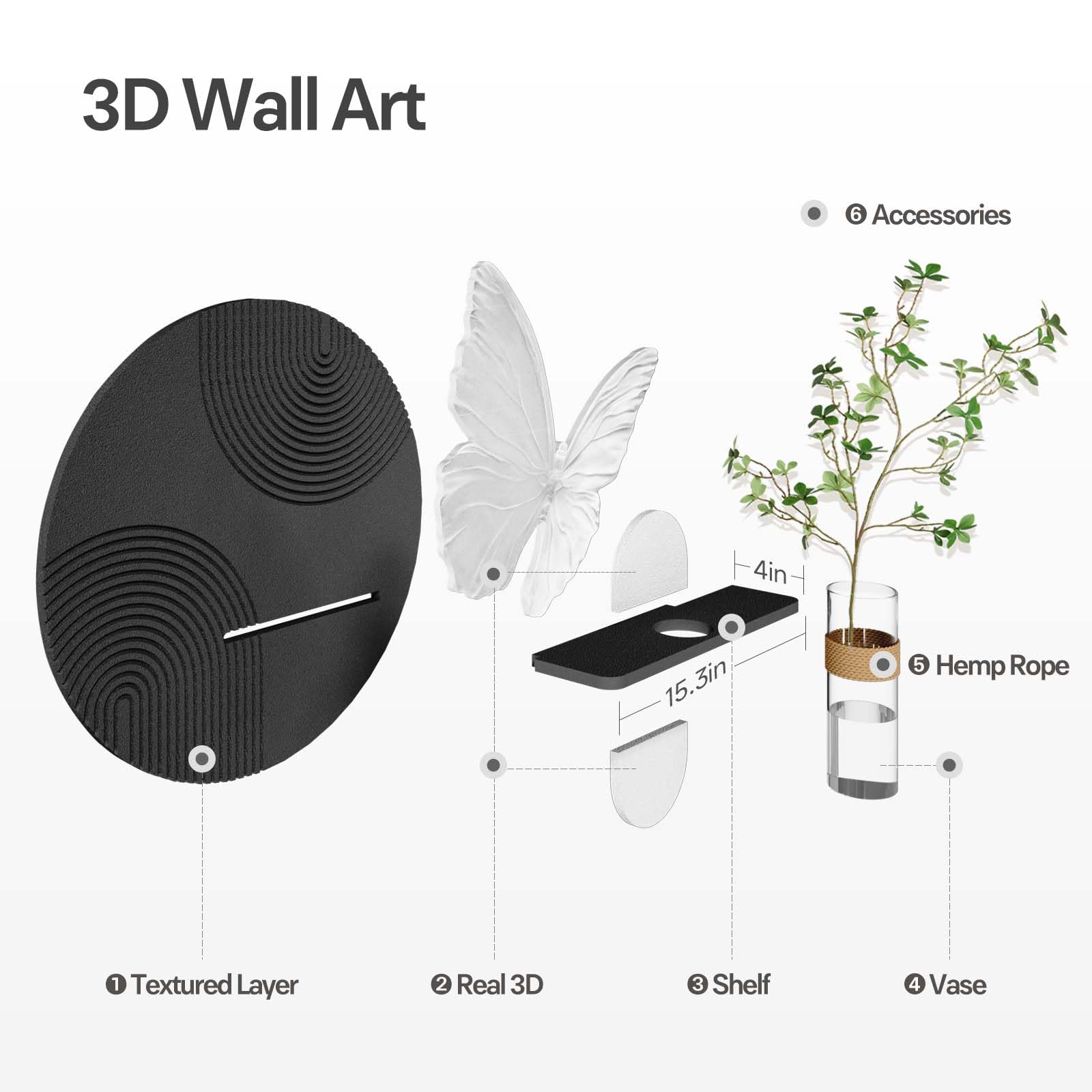 Monarch 3D Butterfly Wall Art