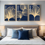 Ginkgo Navy Leaf Wall Art