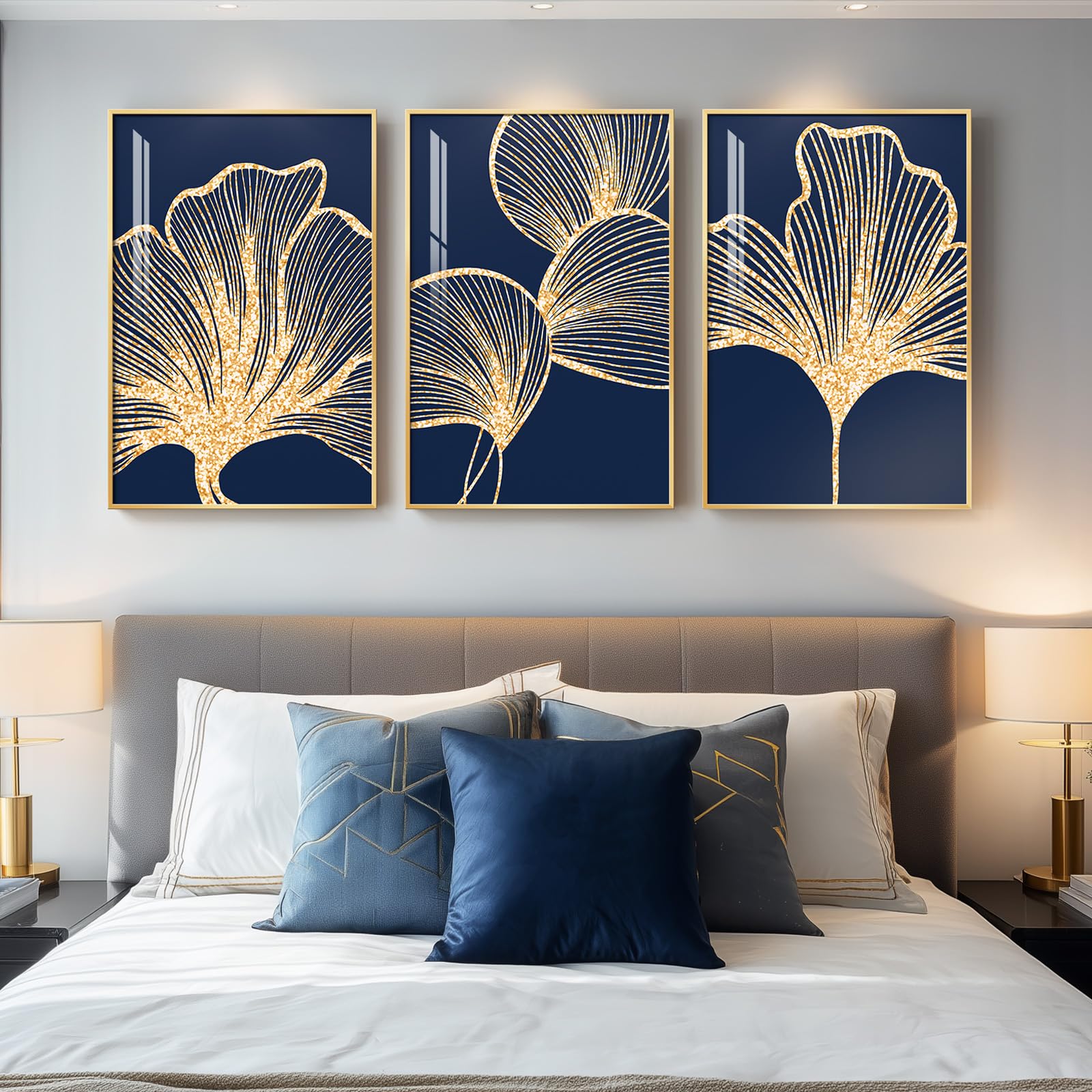 Ginkgo Navy Leaf Wall Art