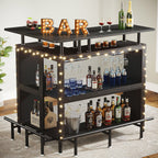 L-Shaped Home Bar Unit with Glass Holders