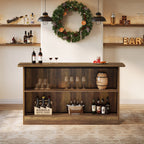 63" 2-Tier Home Bar Cabinet with Footrest