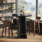 37.4" Wooden Bistro Table with Footrest