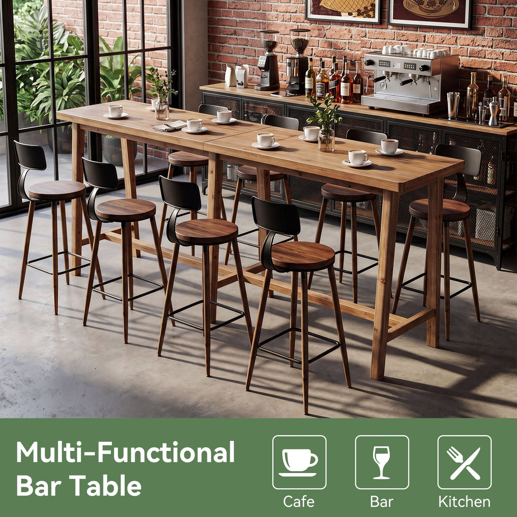 78.7" Solid Wood Rectangular Bar Table