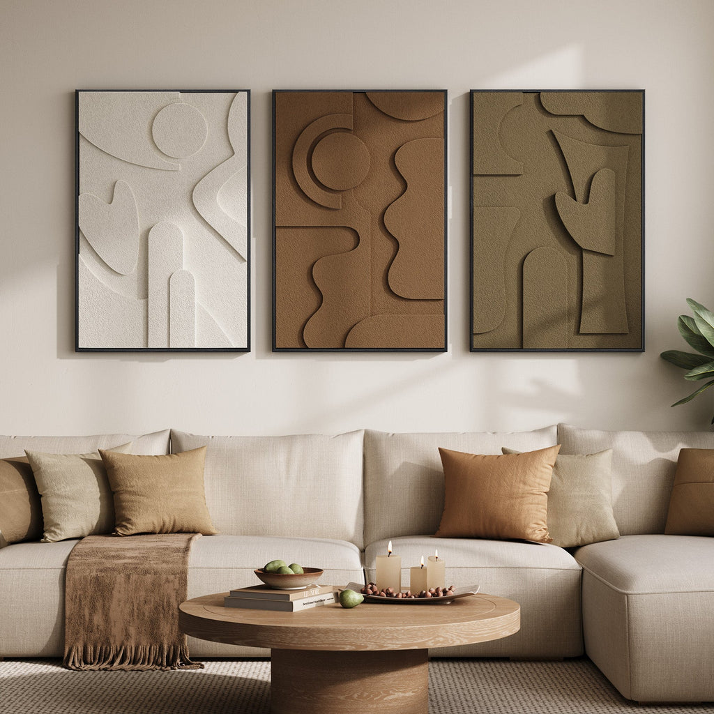 Basalt 3D Wall Art Trio