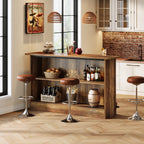 63" 2-Tier Home Bar Cabinet with Footrest