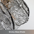 1-Light Pendant Light with Smoky Glass Shade & Adjustable Height