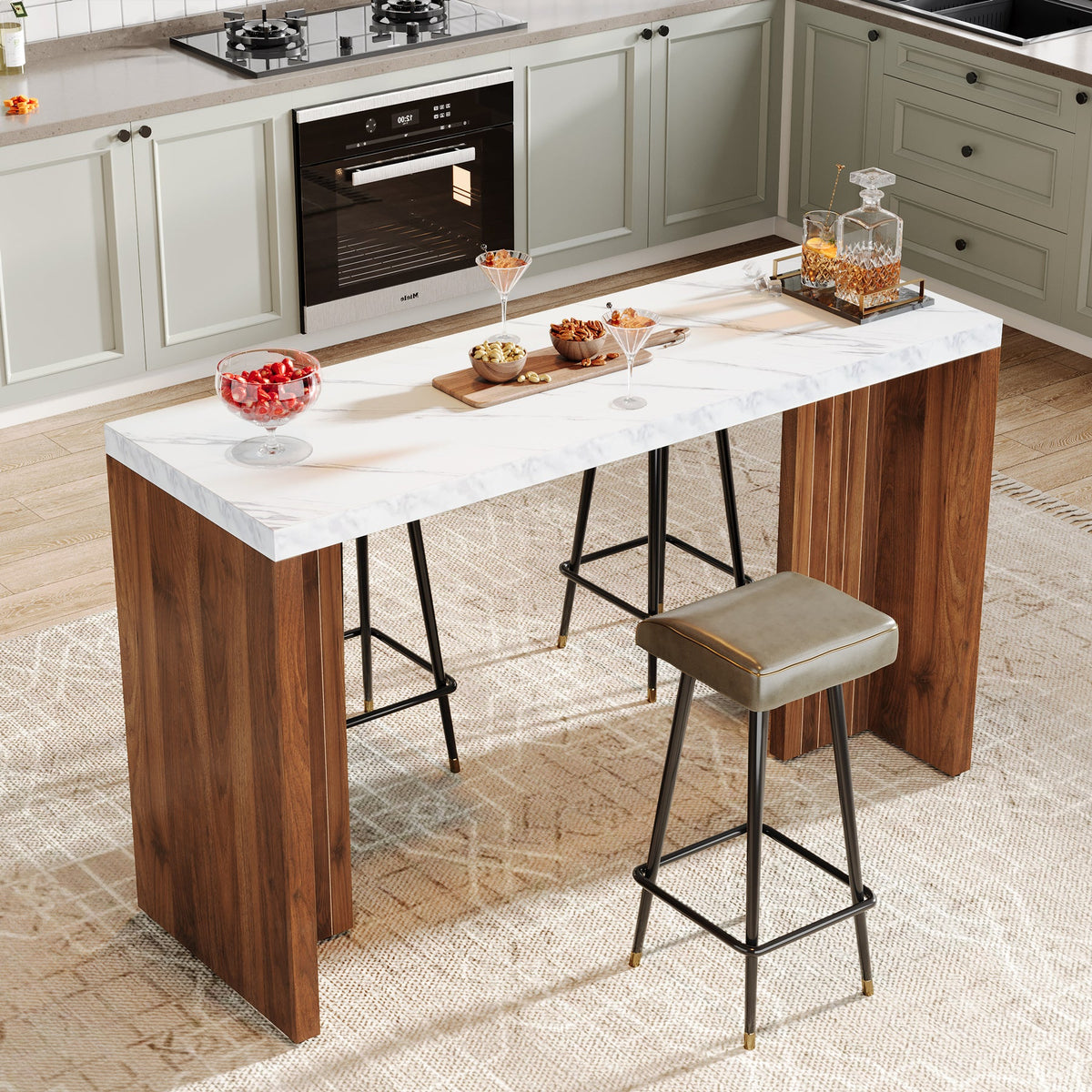 55" Modern Counter Height Bar Table
