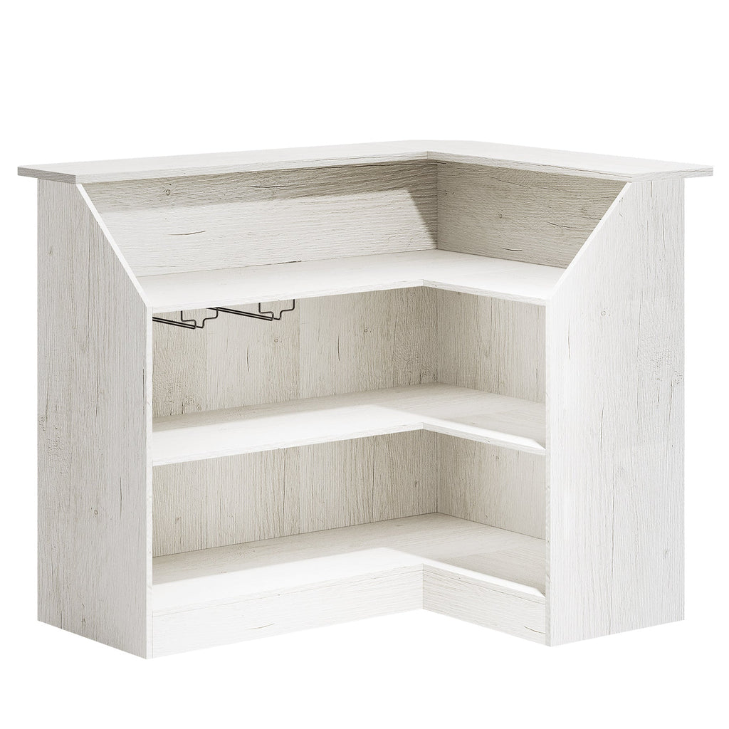 L-Shaped Home Bar Unit with 4-Tier Storage