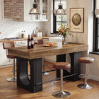 63" Industrial Bar Table with Metal Footrest