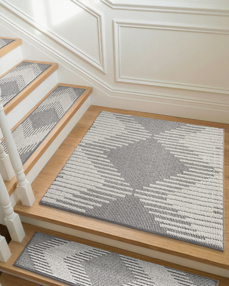 Ravellora Textured Stair Treads - Gray