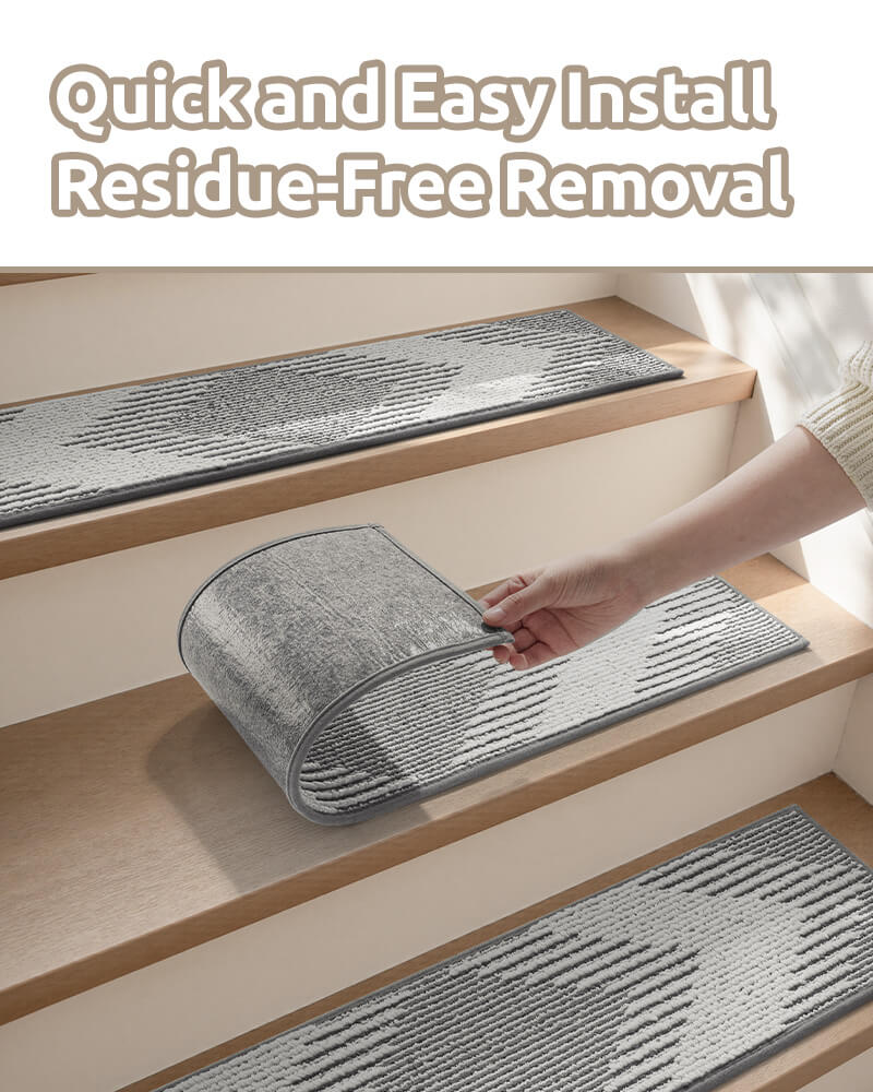 Ravellora Textured Stair Treads - Gray