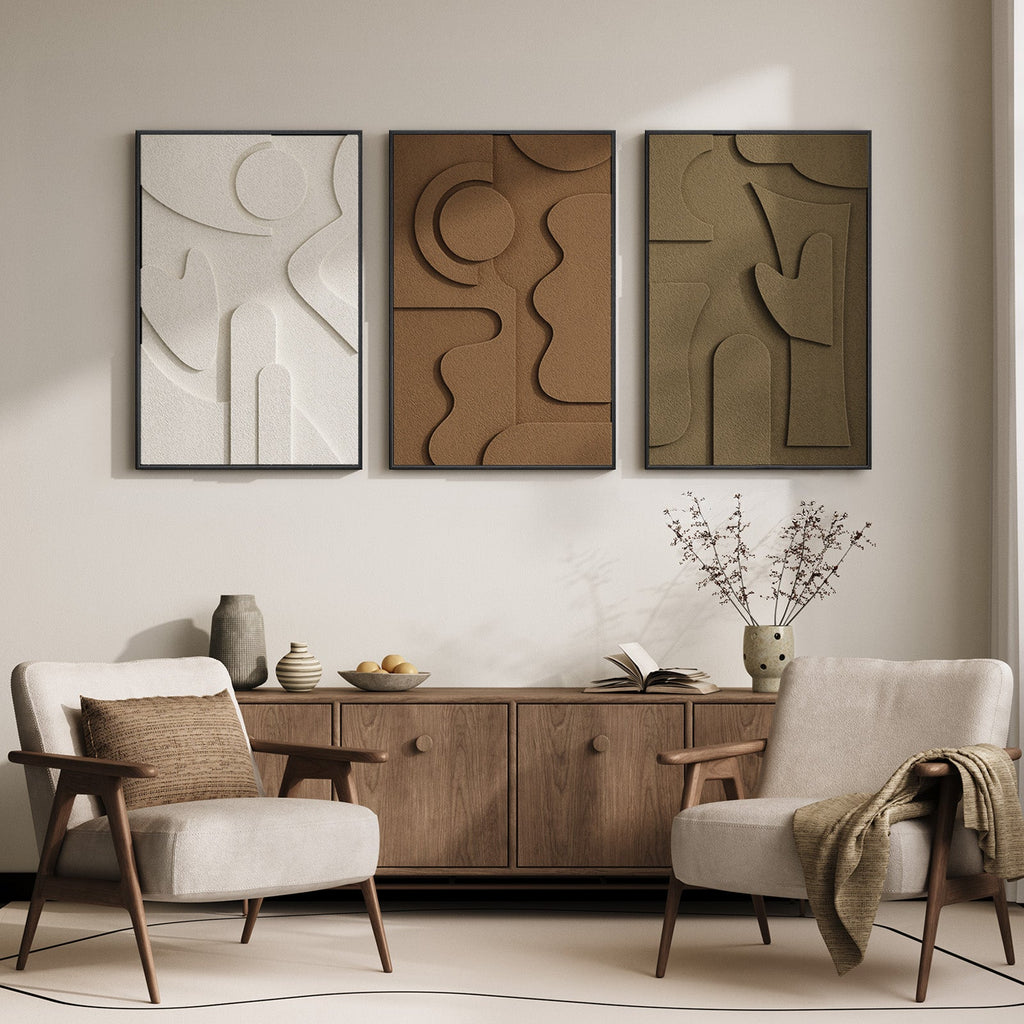 Basalt 3D Wall Art Trio