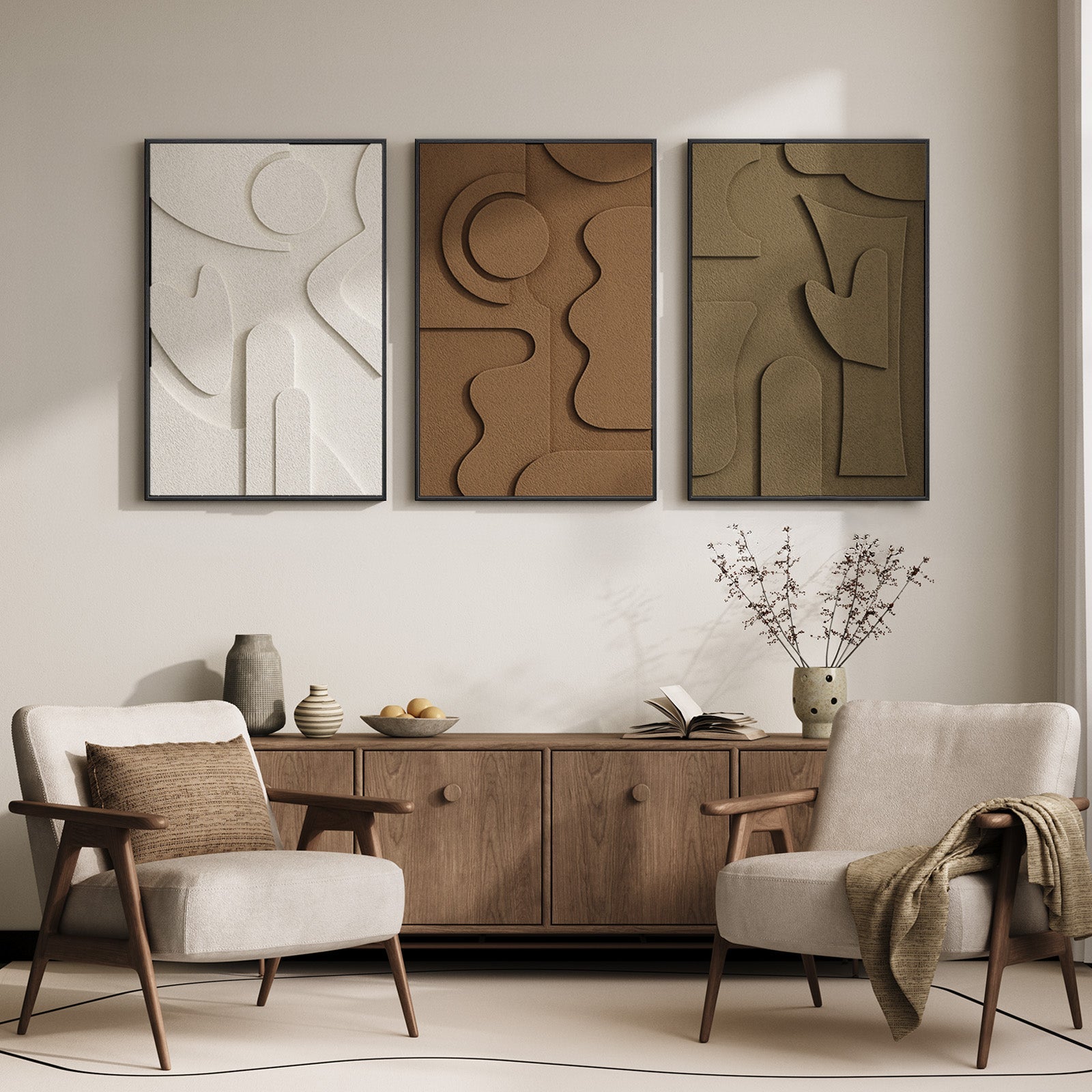 Basalt 3D Wall Art Trio