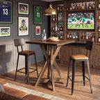 31.5" Solid Fir Wood Square Bar Table
