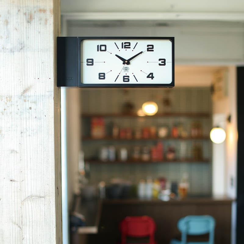 Harlan Rectangular Black Double-Sided Wall Clock