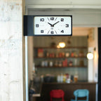Harlan Rectangular Black Double-Sided Wall Clock