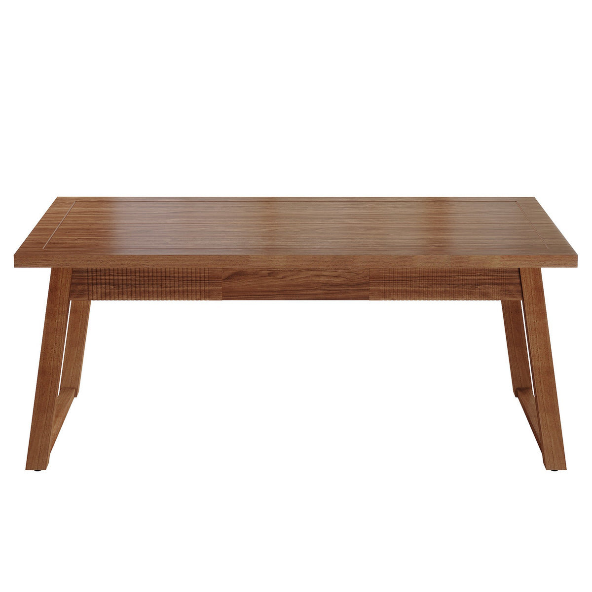 55" Mid-Century Desk with Drawer, Solid Wood Legs