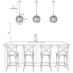 1-Light Pendant Light with Smoky Glass Shade & Adjustable Height