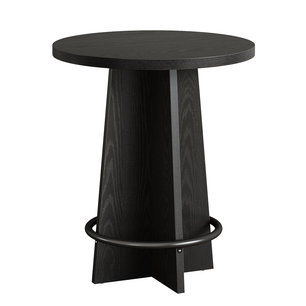 37.4" Wooden Bistro Table with Footrest