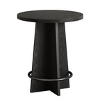 37.4" Wooden Bistro Table with Footrest