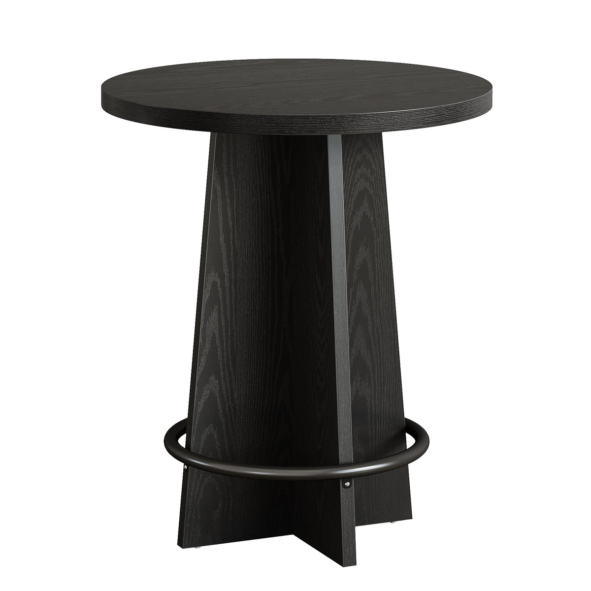 37.4" Wooden Bistro Table with Footrest