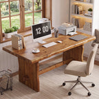 63" Live Edge Solid Wood Executive Desk