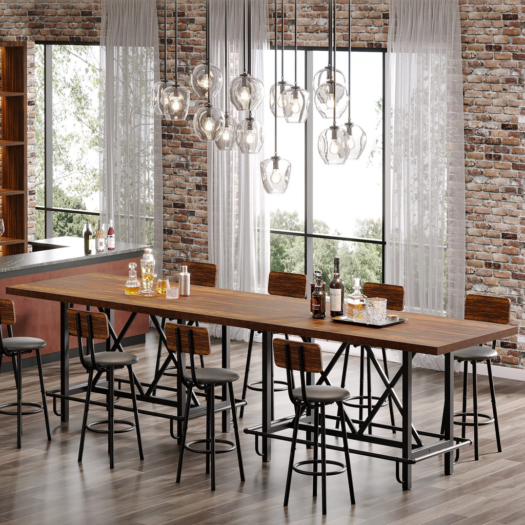 62.99" Farmhouse Counter Height Bar Table